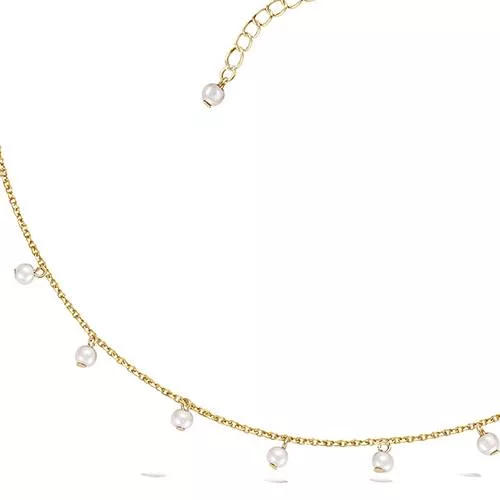 COLLIER P/OR PAMPILLES PERLES SYNTH BLANCHES