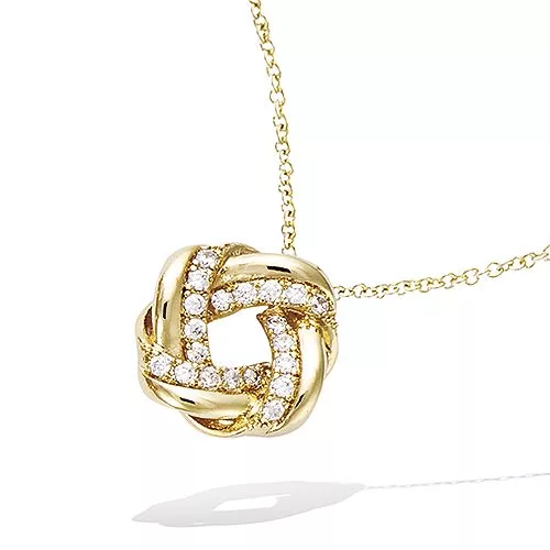 COLLIER P/OR ENTRELACE OXYDES BLANCS