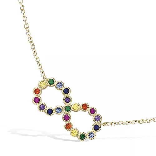 COLLIER P/OR MOTIF INFINI RAINBOW