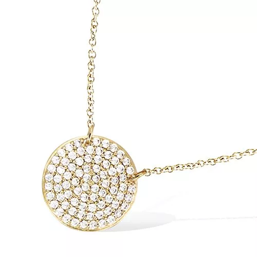 COLLIER P/OR PASTILLE PAVEE OXYDES BLANCS
