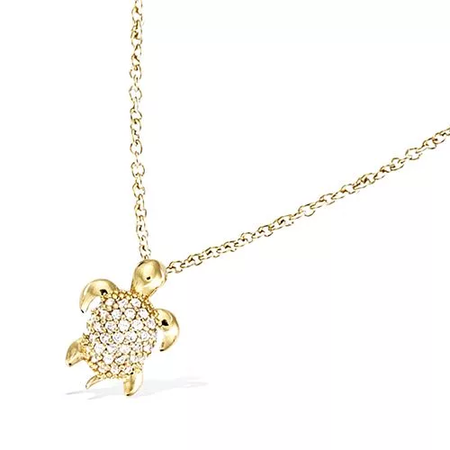 COLLIER P/OR TORTUE OXYDES BLANCS