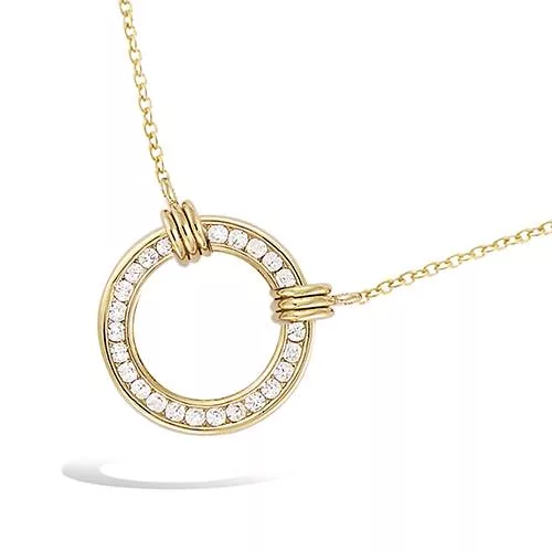 COLLIER P/OR CERCLE EVIDE OXYDES BLANCS SERTI RAIL