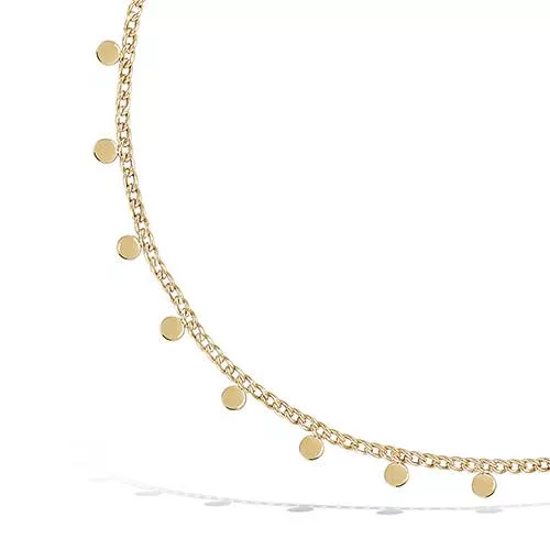 COLLIER P/OR CHAINE + PAMPILLES RONDES LISSES