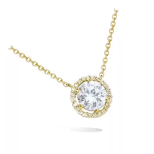COLLIER P/OR FORME RONDE OXYDES BLANCS