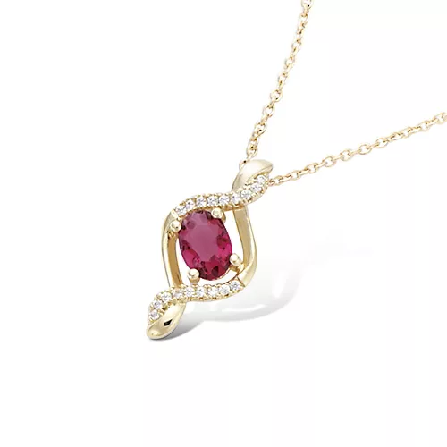 COLLIER P/OR VERRE SAPHIR AVEC CZ