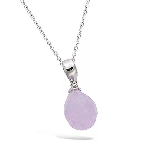PND AG/RD FORME POIRE VERRE MILKY ROSE