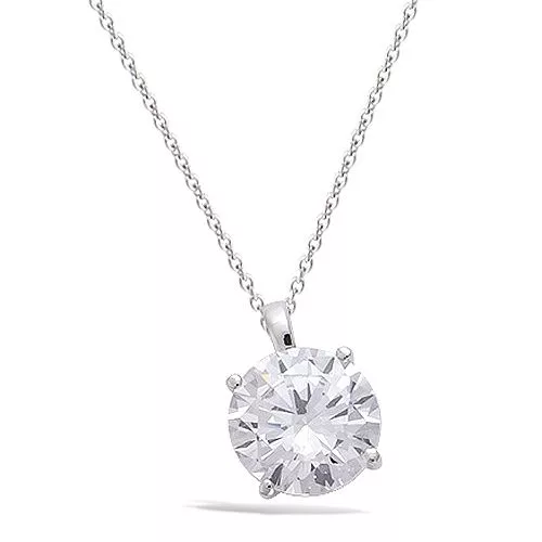 PND AG/RD SOLITAIRE OXYDE BLANC DIAM 10MM