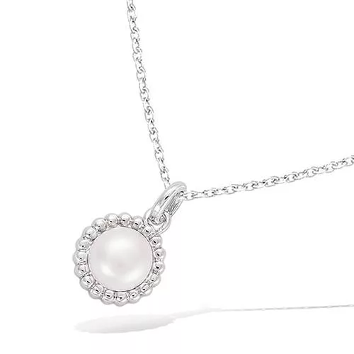 PND AG/RD RONDE PERLE D EAU DOUCE VERITABLE BLANCHE ENTOURAGE BOULES