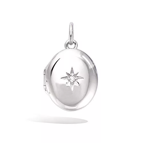 PND AG/RD PORTE PHOTO FORME OVALE AVEC ETOILE OXYDE BLANC PM