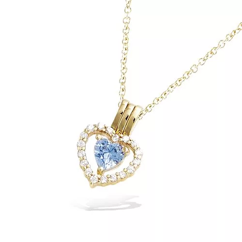 PND P/O FORME COEUR BLEU AQUA MARINE SYNTH + CZ 3 EN 1