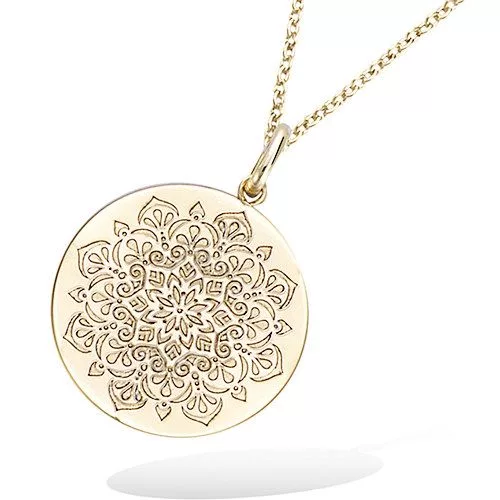 PND P/OR MEDAILLE MOTIF MANDALA DIAM 20MM