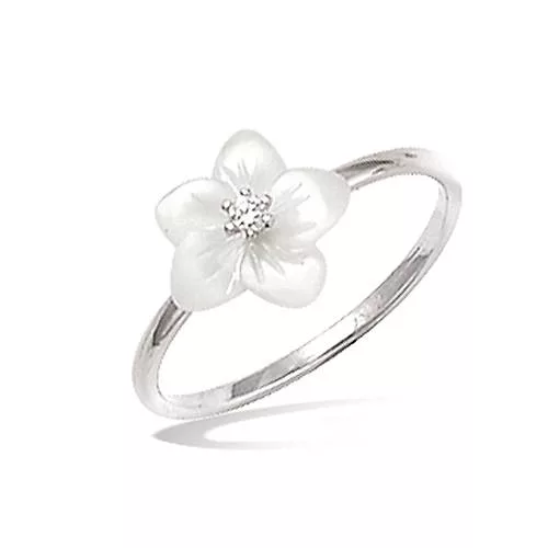 BA AG/RD NACRE FORME FLEUR AVEC OXYDE BLANC