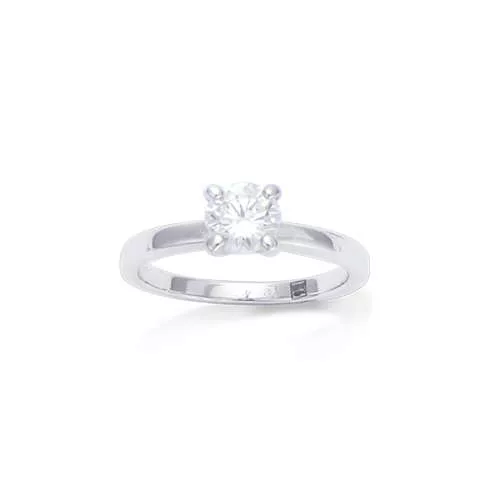 BA AG/RD SOLITAIRE 4 GRIFFES OXYDE BLANC 6MM