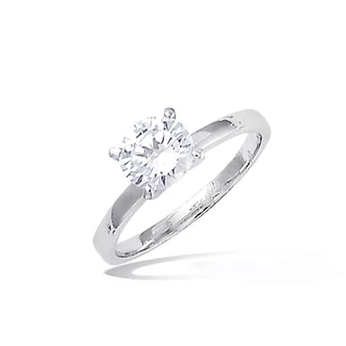 BA AG/RD SOLITAIRE 4 GRIFFES OXYDE BLANC 7MM