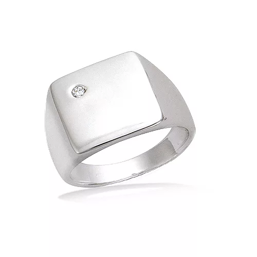 BA AG/RD CHEVALIERE CARREE AVEC 1 OXYDE BLANC