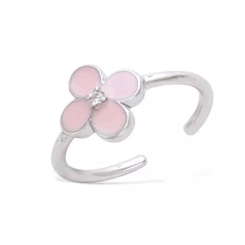 BA AG/RD ENFANT REGLABLE FLEUR EMAIL ROSE AVEC CZ
