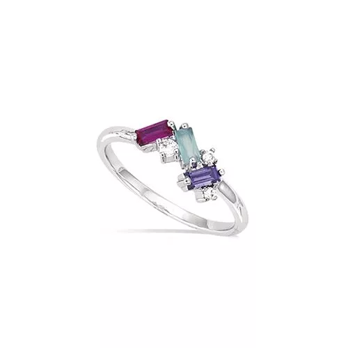 BA AG/RD CLUSTER RECTANGLES FUSCHIA SYNTH + OXYDE AMETHYSTE + MILKY BLEU +CZ