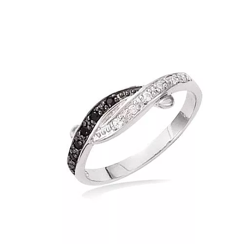 BA AG/RD OXYDES NOIRS ET BLANCS + RHODIUM NOIR