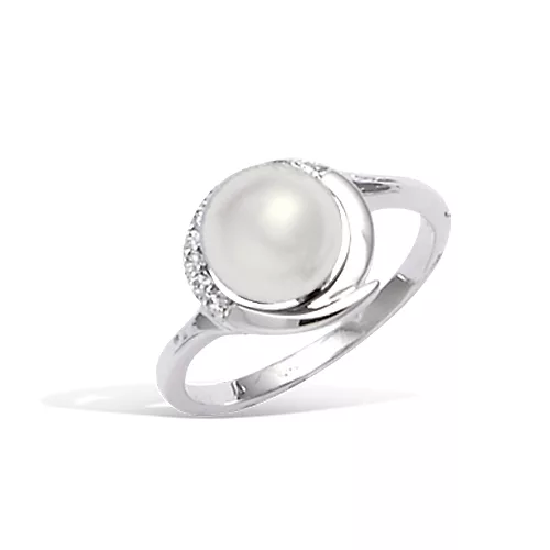 BA AG/RD PERLE SYNTH BLANCHE AVEC OXYDES BLANCS