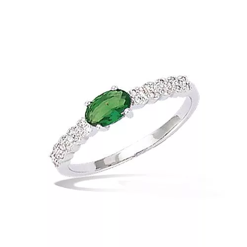BA AG/RD SOLITAIRE VERRE EMERAUDE+OXYDES BLANCS