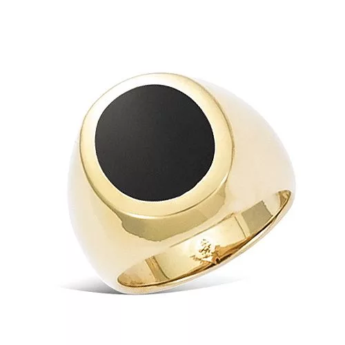 BA P/OR CHEVALIERE+ONYX ROND ( DISCONTINU )