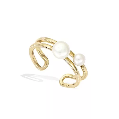 BA P/OR FORME RECTANGLE EVIDE + PERLES D EAU DOUCE