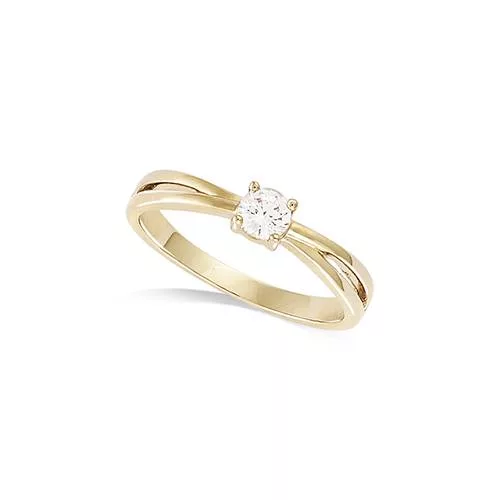 BA P/OR SOLITAIRE OXYDE BLANC
