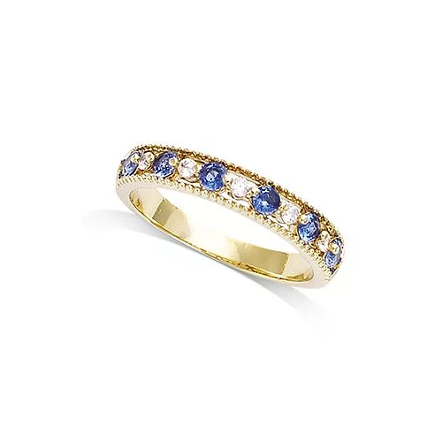 BA P/OR ETERNITE SPINELLE BLEU AVEC OXYDES BLANCS
