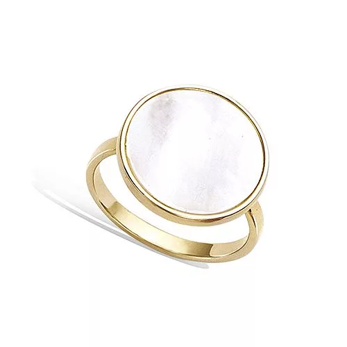 BA P/OR FORME RONDE AVEC NACRE VERITABLE DIAM 15MM