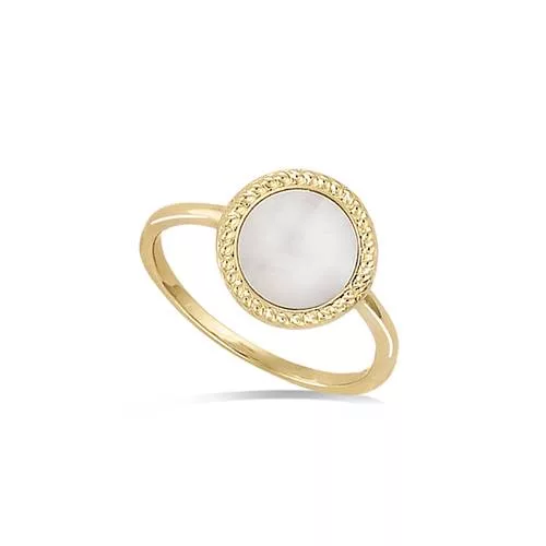 BA P/OR FORME RONDE NACRE VERITABLE BLANCHE