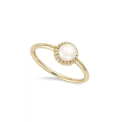 BA P/OR SOLITAIRE RONDE PERLE D EAU DOUCE VERITABLE BLANCHE ENTOURAGE BOULES