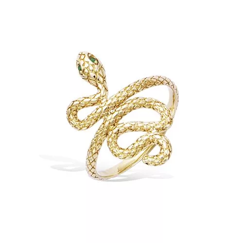 BA P/OR MOTIF SERPENT YEUX VERTS EMERAUDES